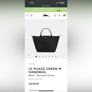 Longchamp Tote Li Pliage size M